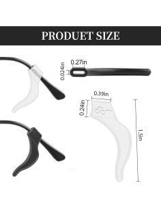 24 Pares Sujetadores de Oídos Rindion para Gafas Silicona 2