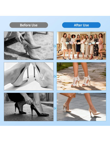 16 Almohadillas de Gel para Talones Fvbber - Antideslizantes y Reutilizables