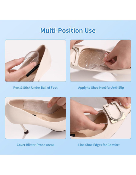 16 Almohadillas de Gel para Talones Fvbber - Antideslizantes y Reutilizables