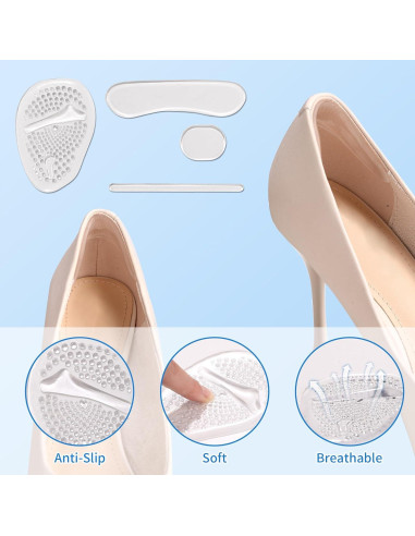 16 Almohadillas de Gel para Talones Fvbber - Antideslizantes y Reutilizables