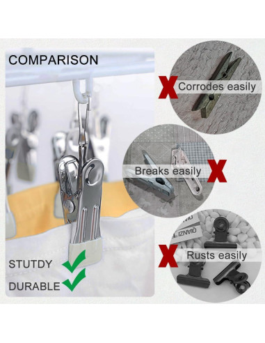 Pinzas Multifuncionales de Acero Inoxidable AW - 30 Unidades Verde Claro