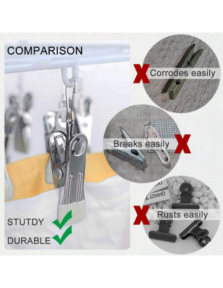 Pinzas Multifuncionales de Acero Inoxidable AW - 30 Unidades Verde Claro