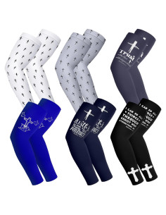 6 Pares Mangas de Brazo Cruz Cristianas para Deportes