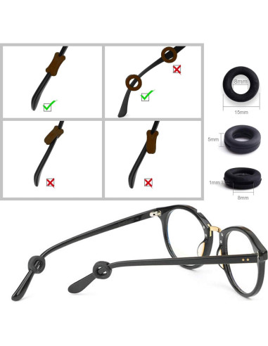 Benvo Sujetadores de Gafas de Silicona Antideslizantes 12 Pzas