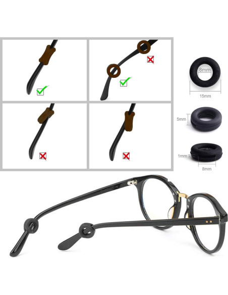 Benvo Sujetadores de Gafas de Silicona Antideslizantes 12 Pzas