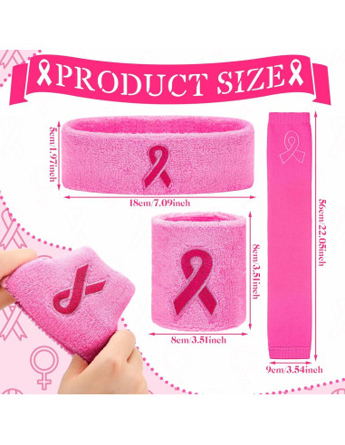 Conjunto de Muñequera y Mangas Jecery para Cáncer de Mama