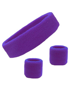 Conjunto de Bandas de Sudor Kenz Laurenz Púrpura - Diadema y Muñequera