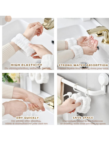 Muñequera de Lavado de Cara JANFUN 8PCS Microfibra Leopardo