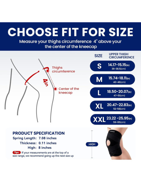 Férula Rodilla JOMVD Ajustable para Dolor y Menisco - Negro