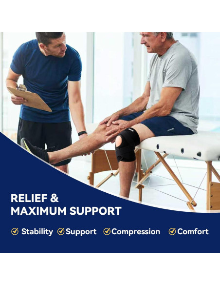 Férula Rodilla JOMVD Ajustable para Dolor y Menisco - Negro