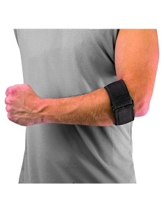 Soporte para codo de tenis Mueller con almohadilla de gel, negro