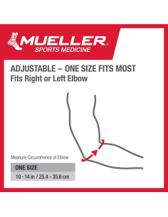 Soporte para codo de tenis Mueller con almohadilla de gel, negro 2