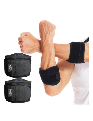 Faja para Codo HiRui con Almohadilla de Compresión - Negro, 2 Paquetes