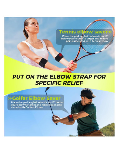 Faja para Codo HiRui con Almohadilla de Compresión - Negro, 2 Paquetes