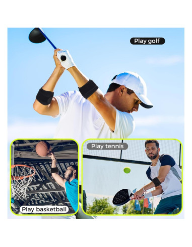 Faja para Codo HiRui con Almohadilla de Compresión - Negro, 2 Paquetes