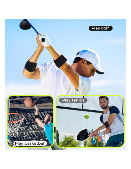 Faja para Codo HiRui con Almohadilla de Compresión - Negro, 2 Paquetes