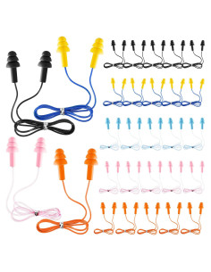 50 Pares de Tapones para Oídos de Silicona LEIFIDE Reutilizables