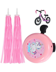 Campana de Bicicleta Milisten Unicornio Rosa con Streamers 2