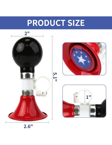 Timbre de Bicicleta para Niños MIDOGAT Negro y Rojo