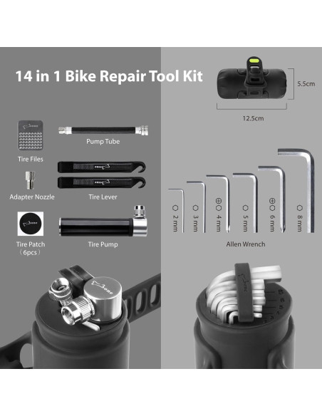 Kit de Herramientas de Reparación BONE 14-en-1 para Bicicleta