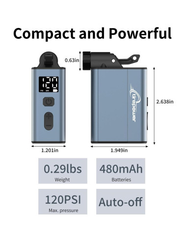 Mini Bomba Eléctrica Ctrepower E1-MINI-G 120 PSI Recargable