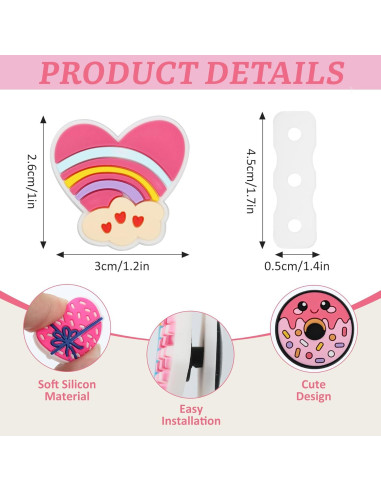 Amortiguador de Tenis Ohmique Rosa 10 Pcs Silicona Suave