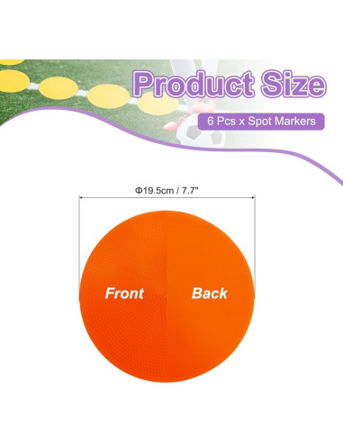 Marcadores de Puntos Antideslizantes PATIKIL 19.5 cm Naranja - 12 Pcs