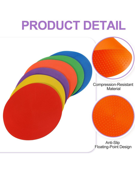 Marcadores de Puntos Antideslizantes PATIKIL 19.5 cm Naranja - 12 Pcs