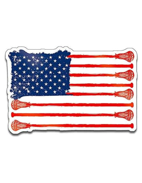 Pegatina Bandera EE. UU. Lacrosse 12.7x7.62 cm American Vinyl