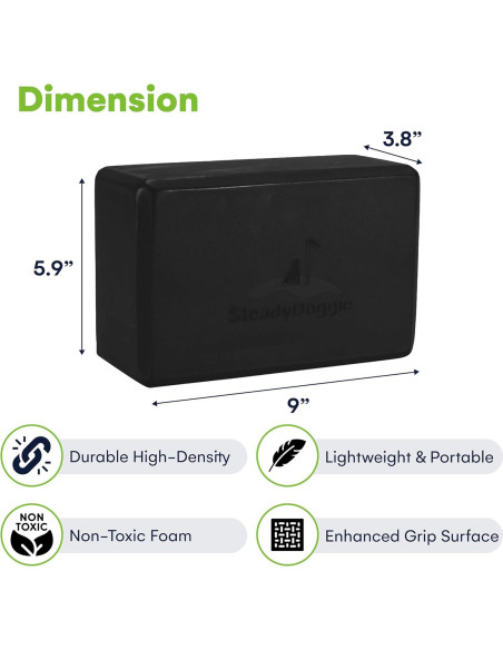 Bloques de Yoga SteadyDoggie - Espuma Alta Densidad - 2 Piezas