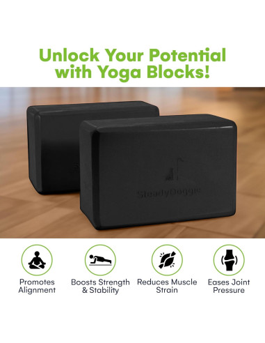 Bloques de Yoga SteadyDoggie - Espuma Alta Densidad - 2 Piezas