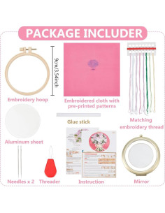 Kit de Bordado DIY WEBEEDY con Espejo y Aro 24x24cm 2