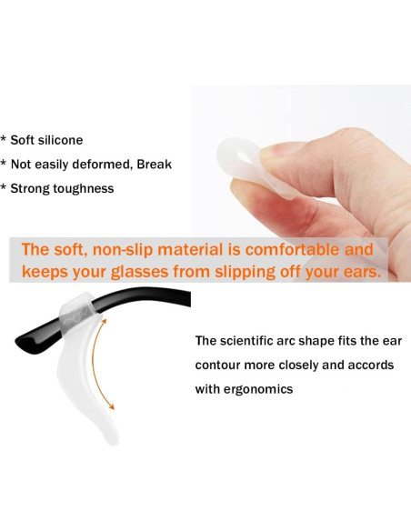 Ganchos de Silicona Suave PTSLKHN para Gafas - 10 Pares