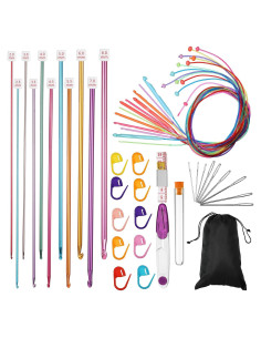 Juego de Ganchillos Tunecinos Waydress 2-8 mm con Accesorios