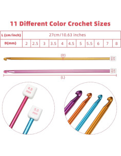 Juego de Ganchillos Tunecinos Waydress 2-8 mm con Accesorios 2