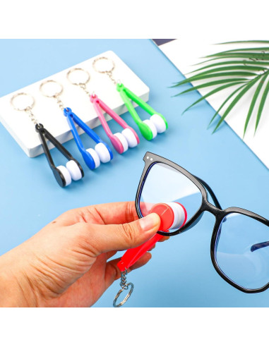Juego de 7 limpiadores de gafas Abeillo con llavero