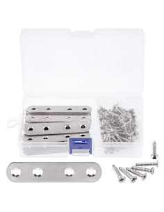 Glarks Soportes Planos Rectos Acero Inoxidable 80mm 20 Pcs