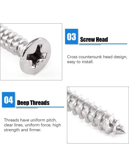 Glarks Soportes Planos Rectos Acero Inoxidable 80mm 20 Pcs