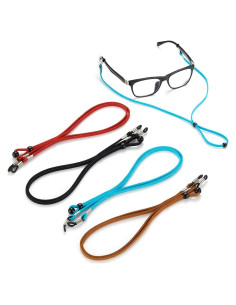 4 PCS Correas para Gafas - Cadena Ajustable de Cuero