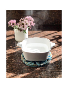 Trivet Redondo de Madera de Mango Azul Lavado 15 cm - The Great Indian Bazaar 2