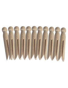 Pinzas de Madera Redondas JIANWEI 12 Pcs 10.9 cm Antióxido