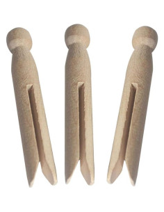 Pinzas de Madera Redondas JIANWEI 12 Pcs 10.9 cm Antióxido 2