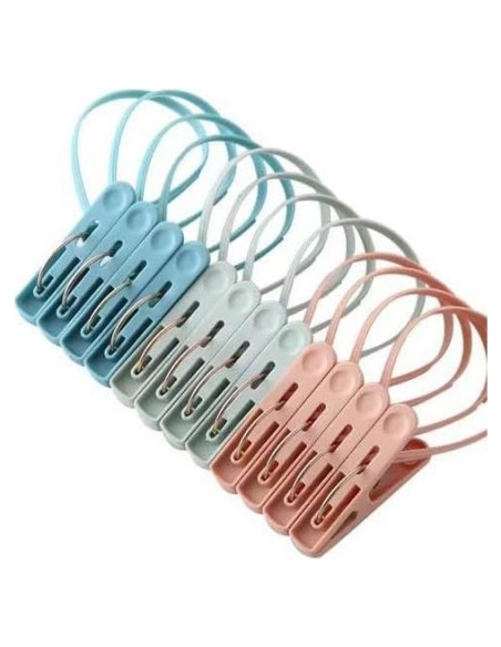 Paquete de 12 Clips de Ropa Antideslizantes MIXNEX - 3 Colores