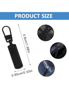 Kit 8 Tiradores de Cremallera Desmontables Negros DIVINA VITAE 2