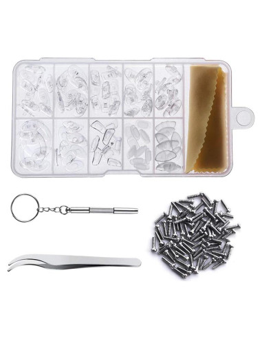 Kit de reparación de gafas INHDBOX con 50 almohadillas de silicona