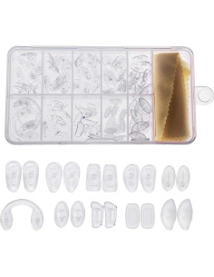 Kit de reparación de gafas INHDBOX con 50 almohadillas de silicona 2