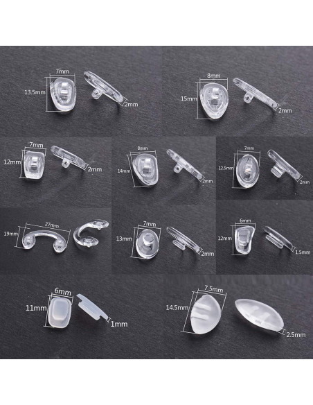 Kit de reparación de gafas INHDBOX con 50 almohadillas de silicona