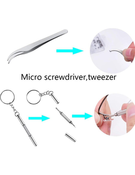 Kit de reparación de gafas INHDBOX con 50 almohadillas de silicona