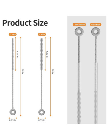 Juego de 2 Cepillos Limpiadores de Pajitas se7en Gris