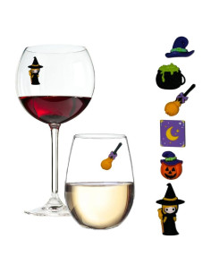 Set de 6 Encantos Magnéticos para Copas de Vino Halloween - Simply Charmed